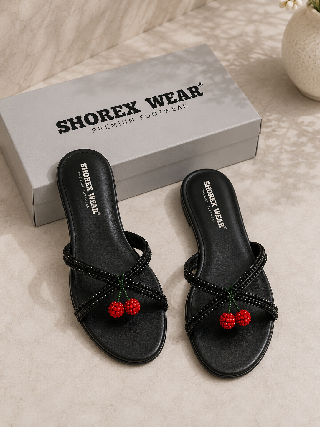 Cherry Rhinestone Flat