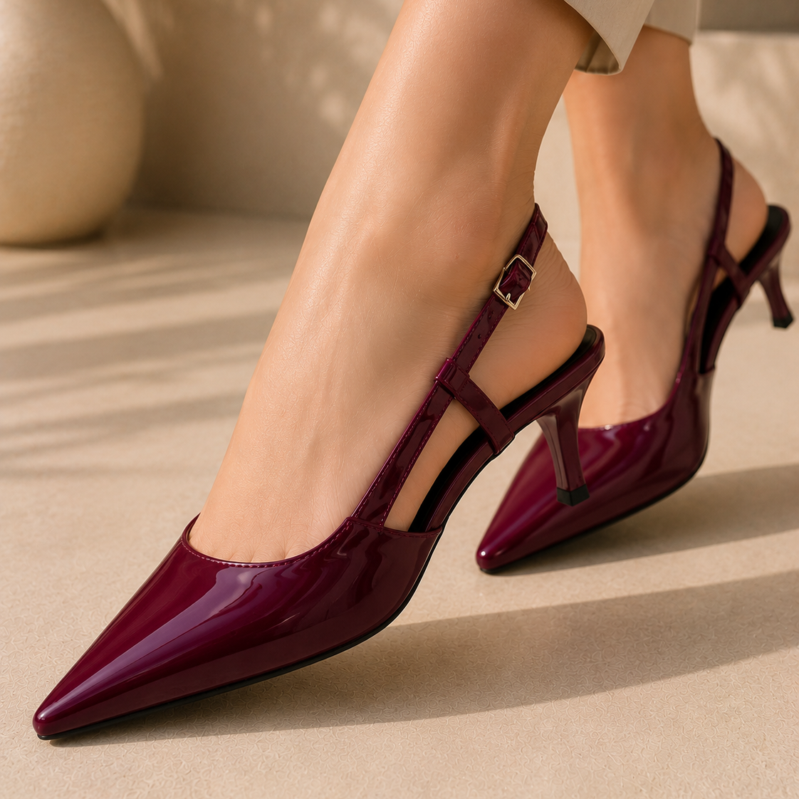 Bella Noir Slingback Heels